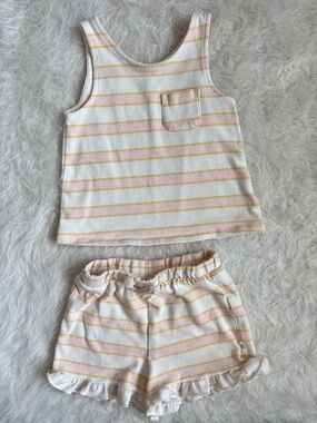 Easy Peasy Girls’ Pink Sunrise Matching Summer Tank & Shorts Set